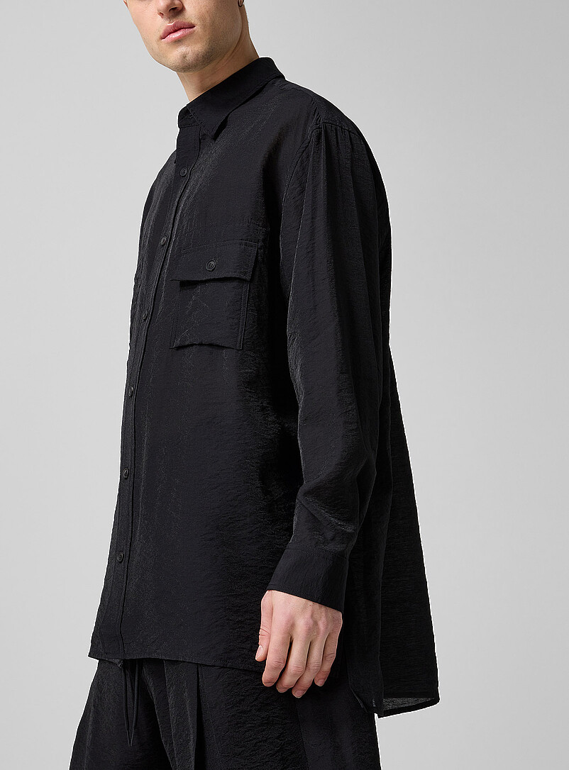 Hammered texture flowy elongated shirt product image 2