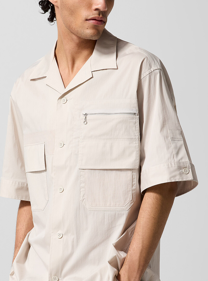 Multipocketed technical fabric cabana shirt product image 2