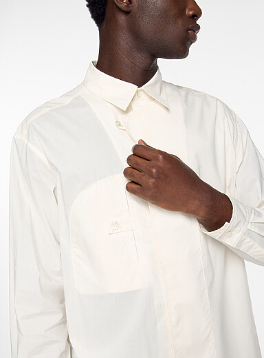 Hidden pocket panelled long shirt