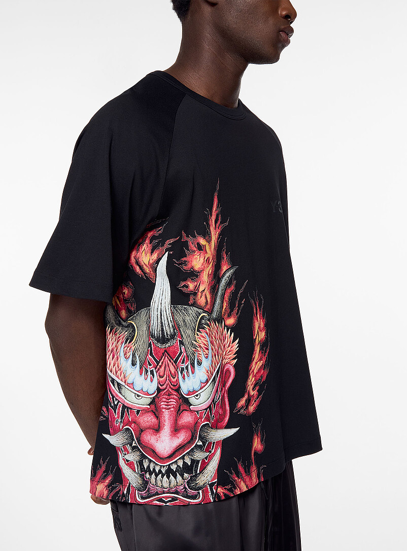 Oni print raglan T-shirt product image (primary)
