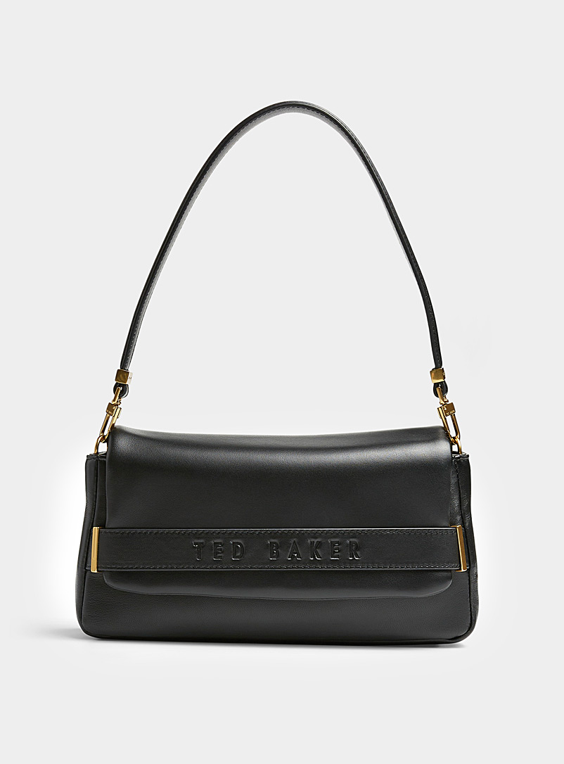 Ted Baker Black Amelia logo strap leather bag for women
