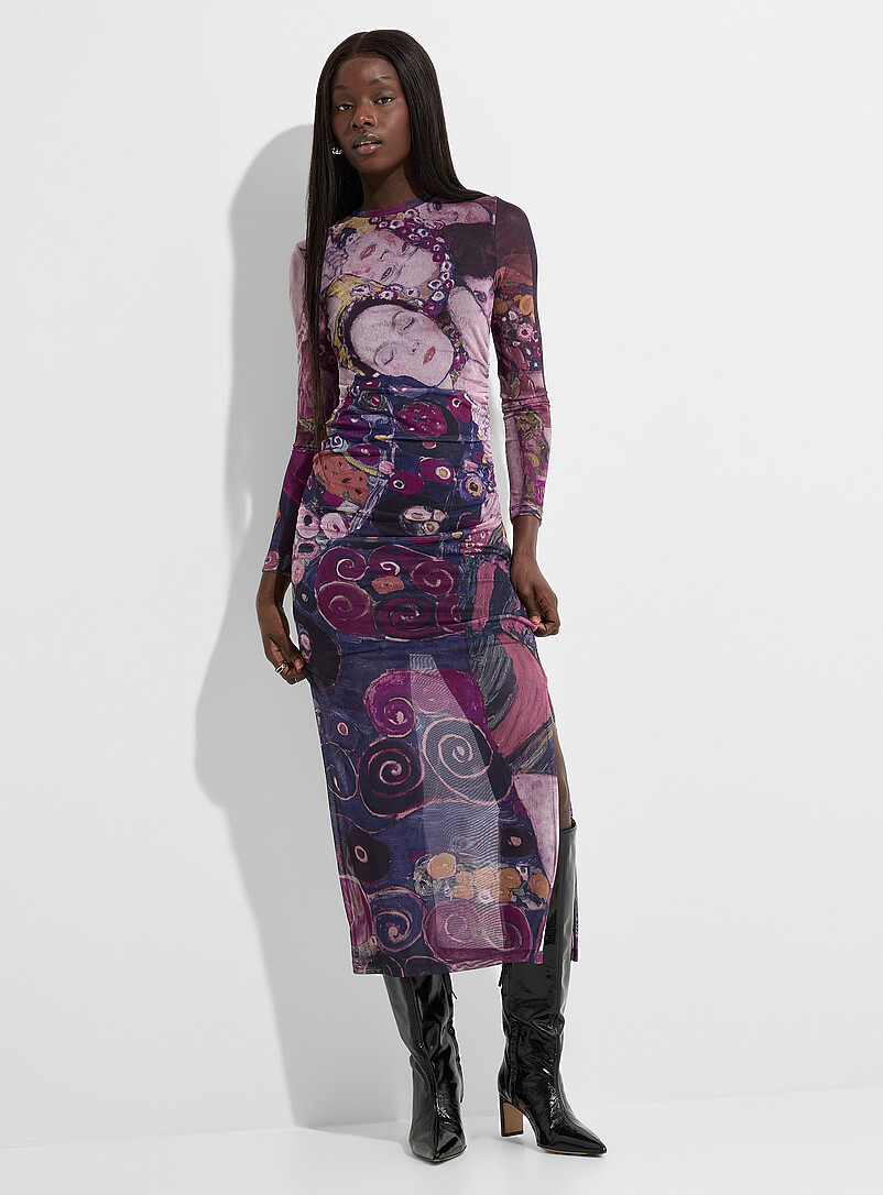 Robe De Noël Pour Femme - Manches Longues, Col Rond Large - Imprimé Festif, Confortable Pour Soirée Ou Fête - 8