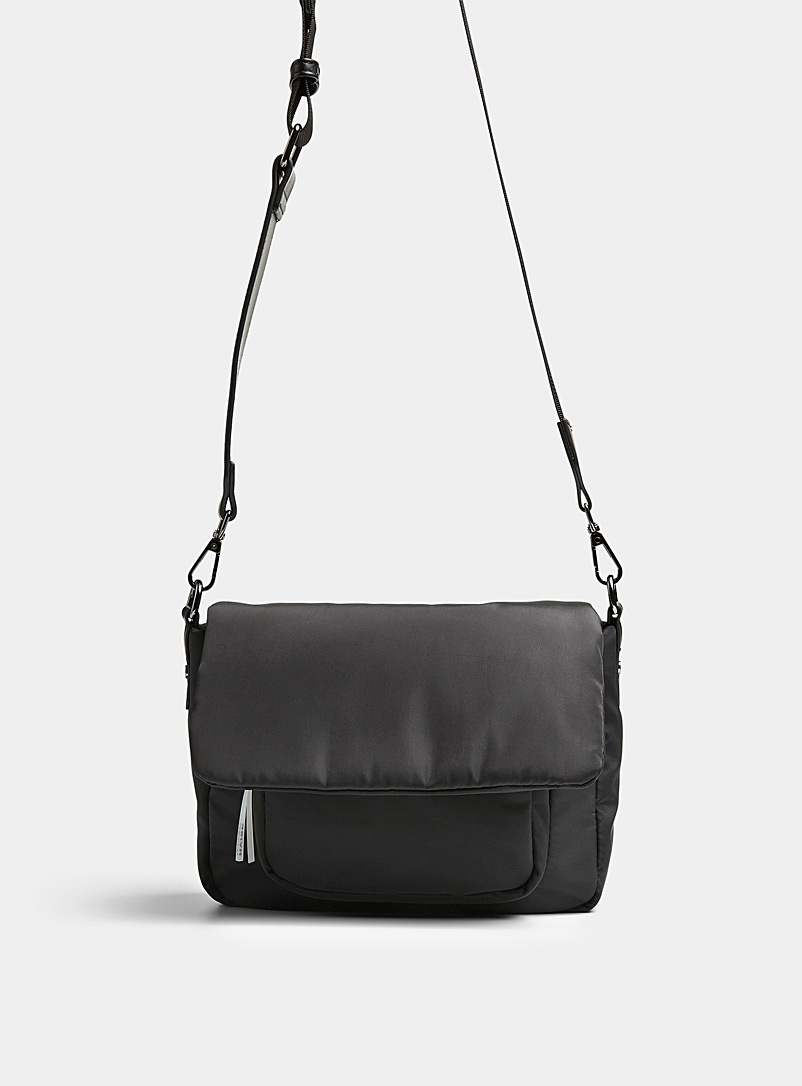 HVISK Black Recycled puffy flap bag for women