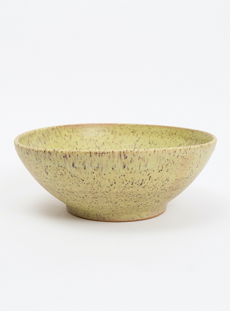 Kate Metten Ceramics: Le bol à salade minimaliste en grès Vert