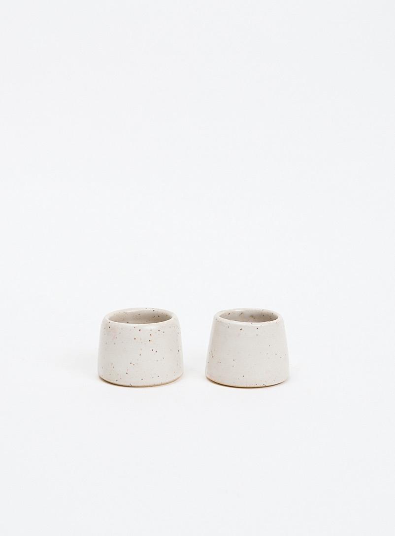 Kate Metten Ceramics White Set of 2 minimalist stoneware egg cups