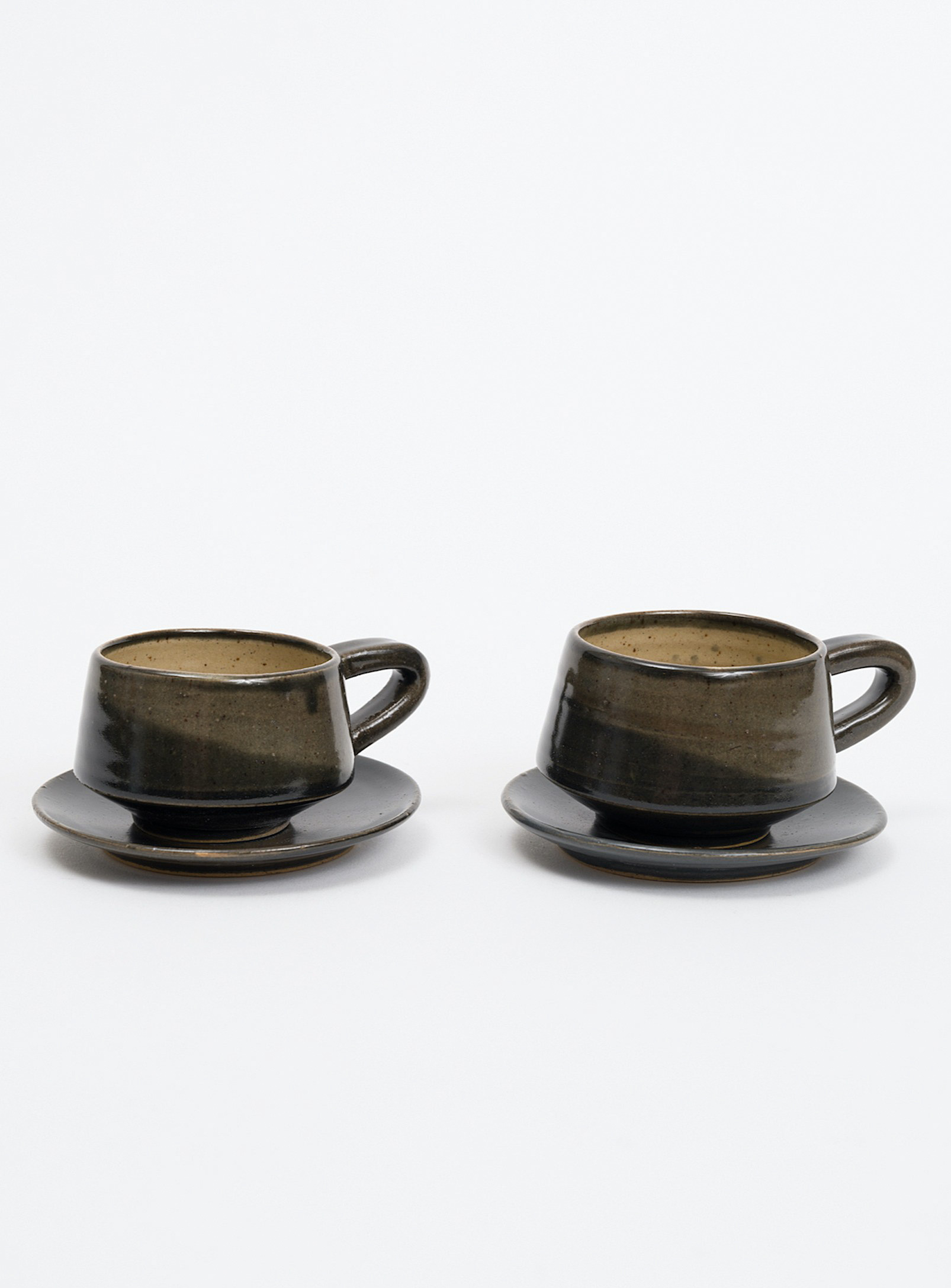 Kate Metten Ceramics Speckled Stoneware Espresso Cup Set In Black