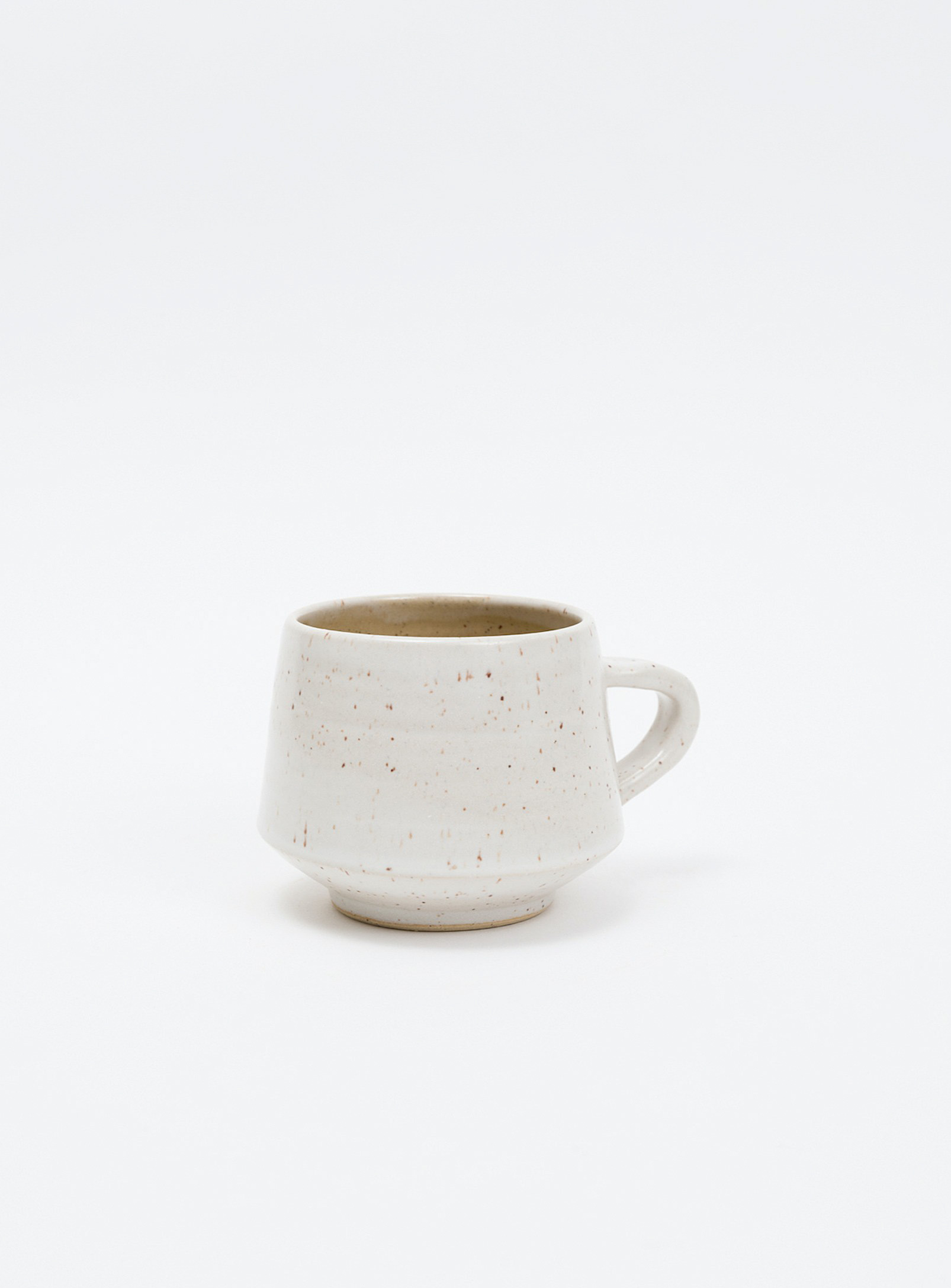 Kate Metten Ceramics Fine Handle Minimalist Stoneware Mug In White