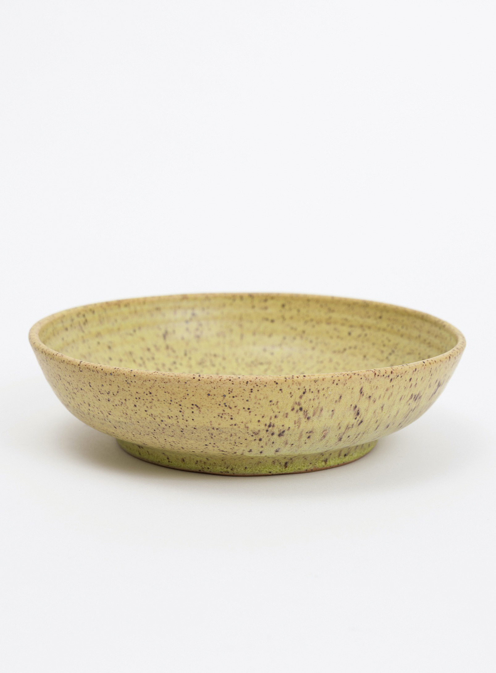 Kate Metten Ceramics Large Minimalist Stoneware Bowl In Green