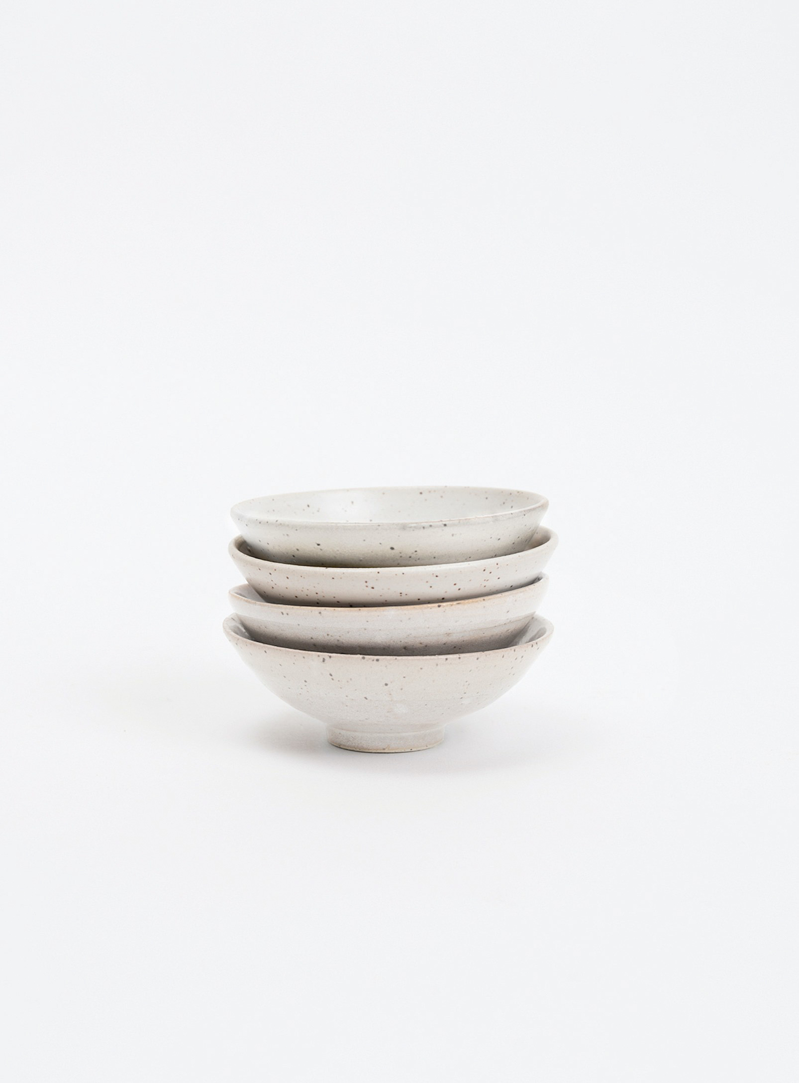 Kate Metten Ceramics Small Minimalist Stoneware Bowls Set Of 4 In White