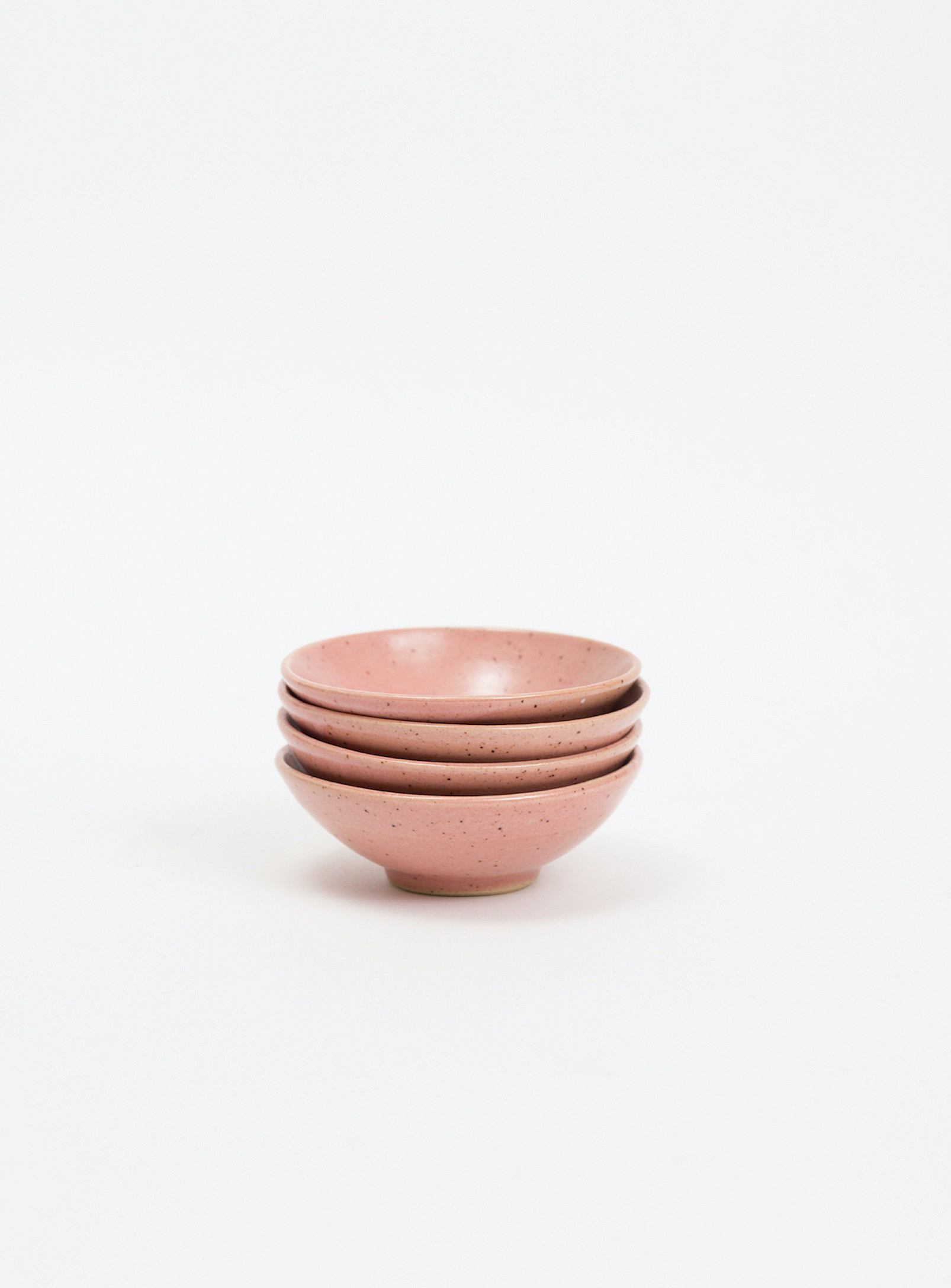 Kate Metten Ceramics Small Minimalist Stoneware Bowls Set Of 4 In Pink