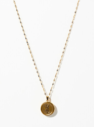 Yves Saint Laurent golden medallion upcycled chain