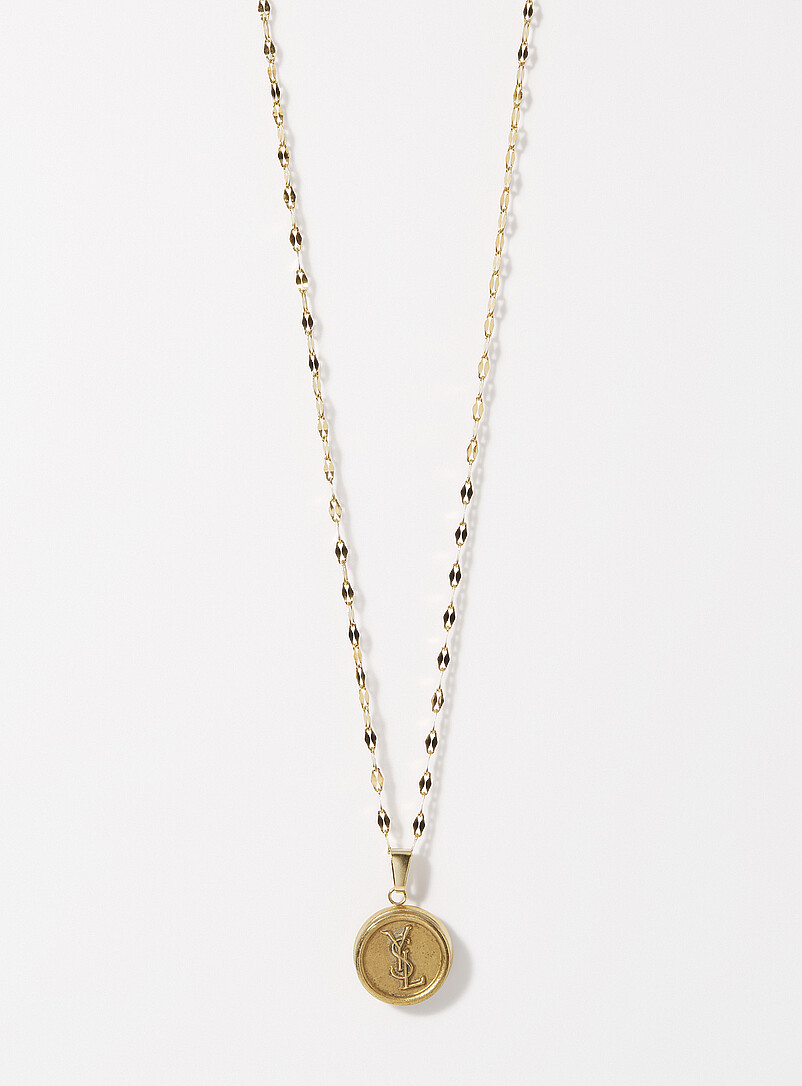 Yves Saint Laurent golden medallion upcycled chain product image (primary)