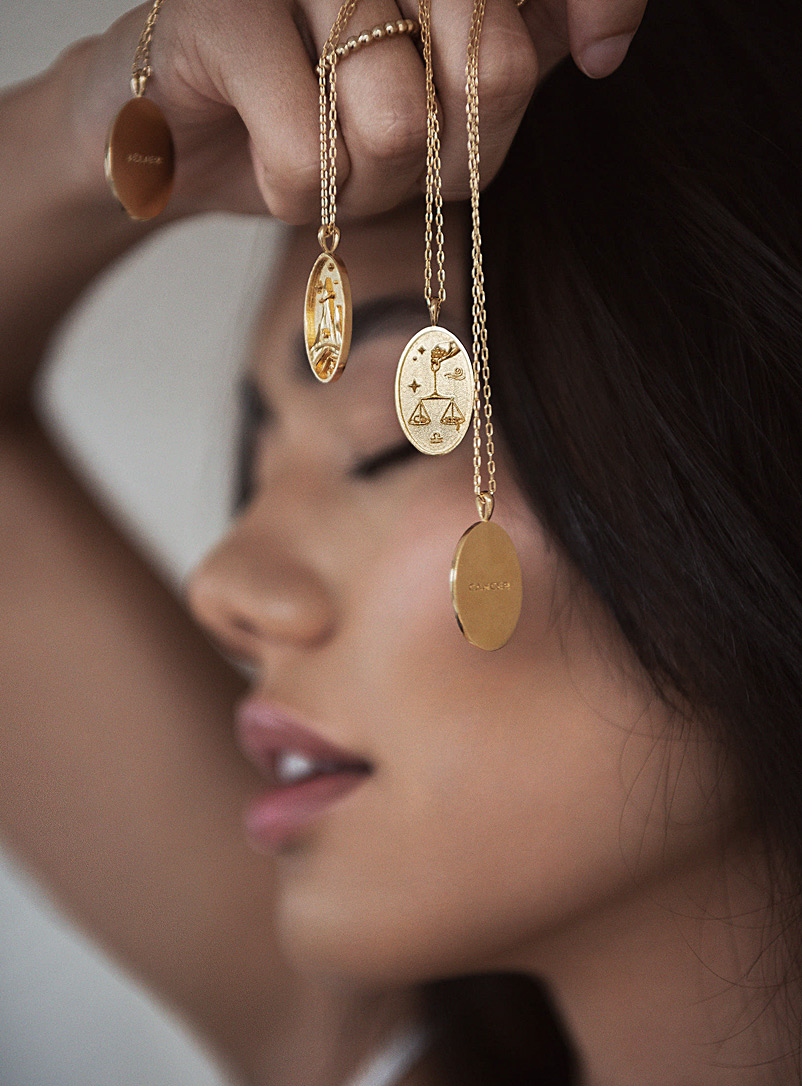 WellDunn: Le collier pendentif signe du zodiaque en or Cancer