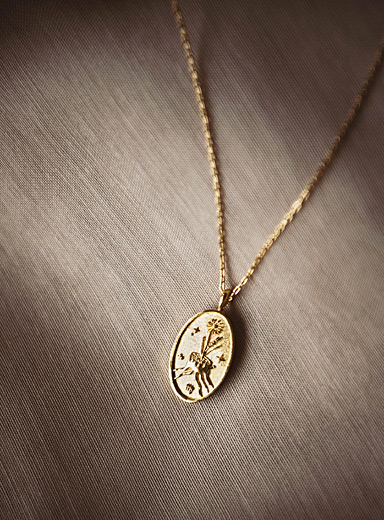 WellDunn: Le collier pendentif signe du zodiaque en or Cancer