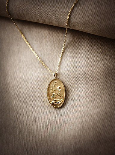 WellDunn: Le collier pendentif signe du zodiaque en or Cancer