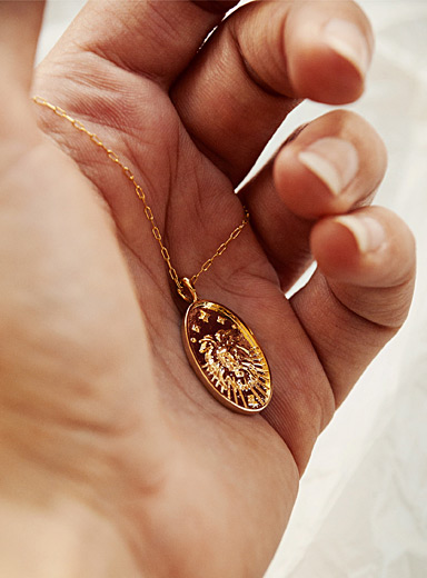 WellDunn: Le collier pendentif signe du zodiaque en or Cancer