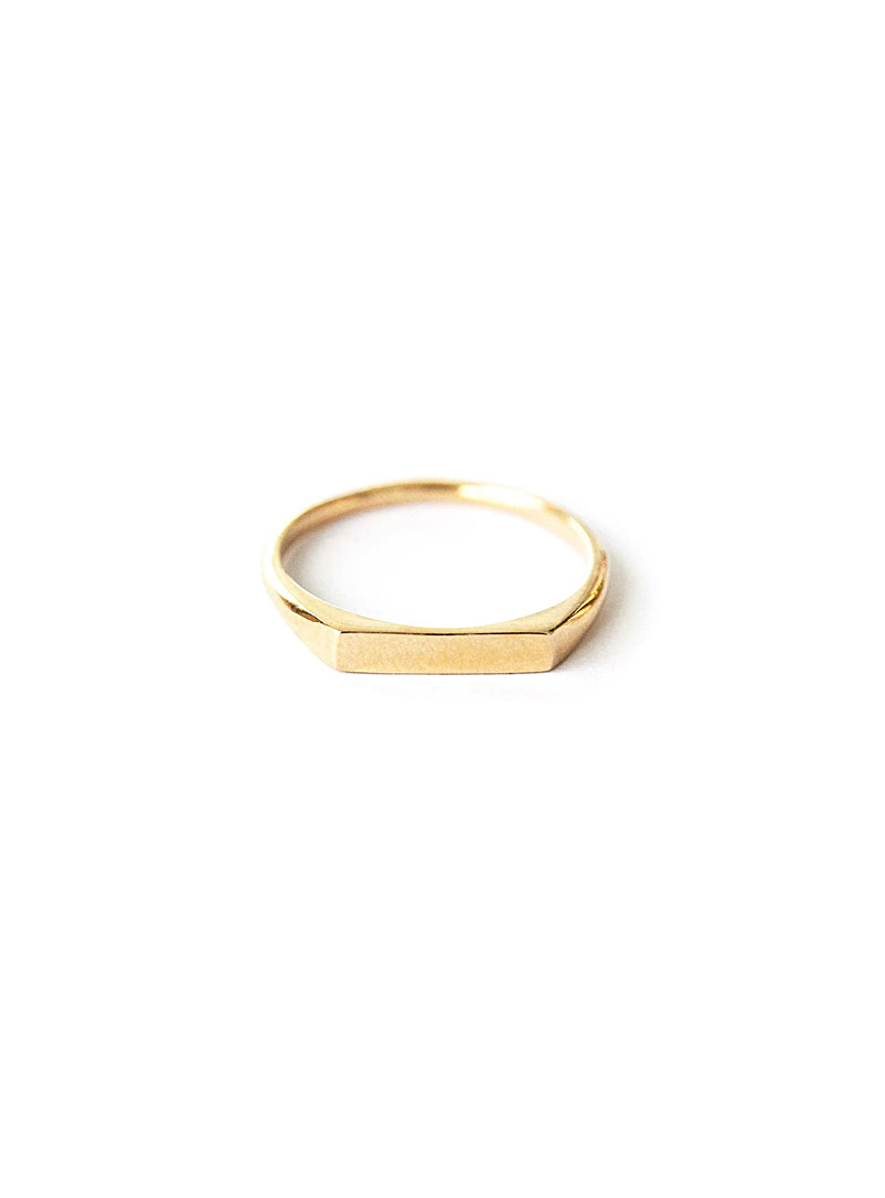 wellDunn Assorted Fuso signet gold vermeil ring