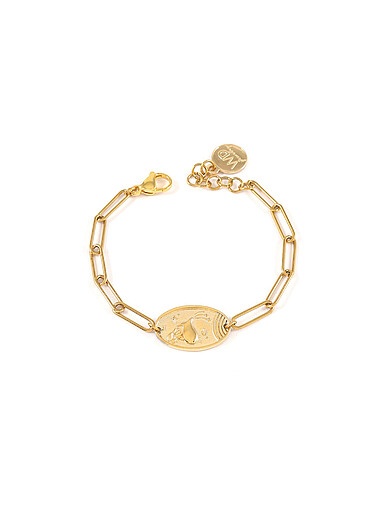WellDunn: Le bracelet signe astrologique dor&eacute; Exclusivit&eacute; Fabrique 1840 Balance