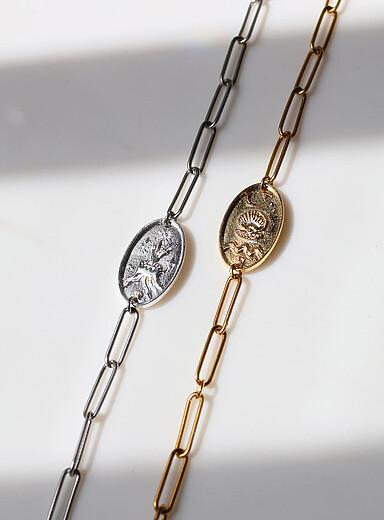 WellDunn: Le bracelet signe astrologique dor&eacute; Exclusivit&eacute; Fabrique 1840 Balance