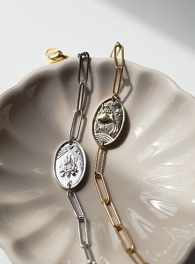 WellDunn: Le bracelet signe astrologique dor&eacute; Exclusivit&eacute; Fabrique 1840 Balance