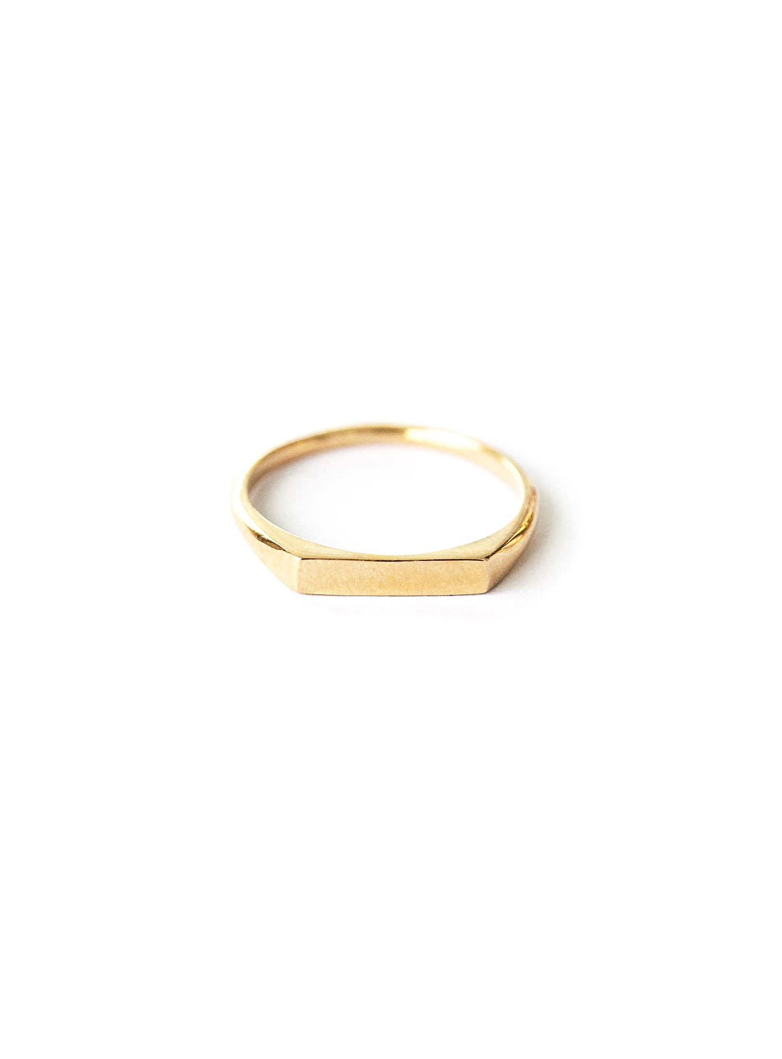 WellDunn - Fuso signet gold vermeil ring