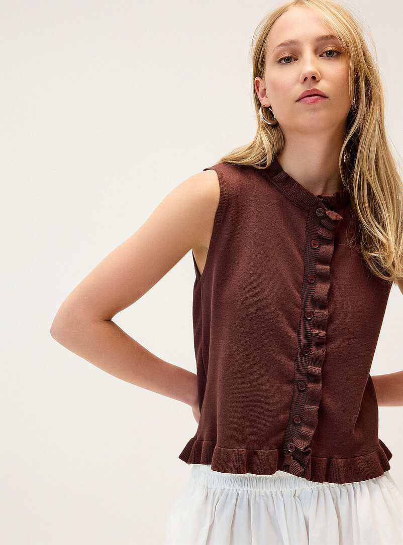 Ruffled Trim Vest