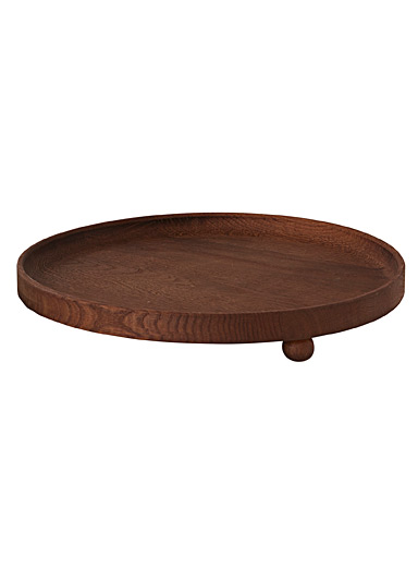 Large acacia wood oval serving tray