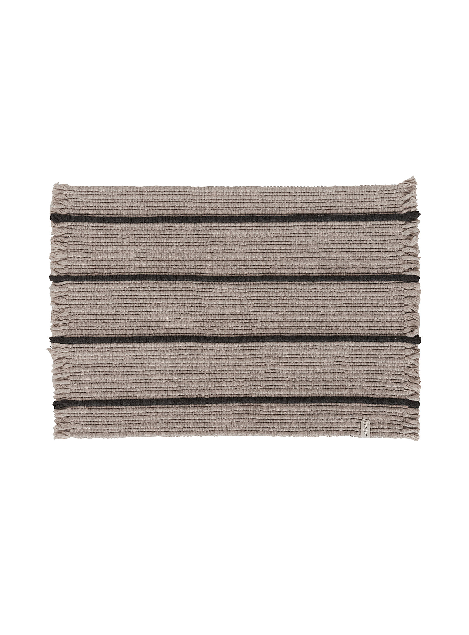 Oyoy Living Design Contrasting Stripes Textured Rug 52 X 76 Cm In Black And White