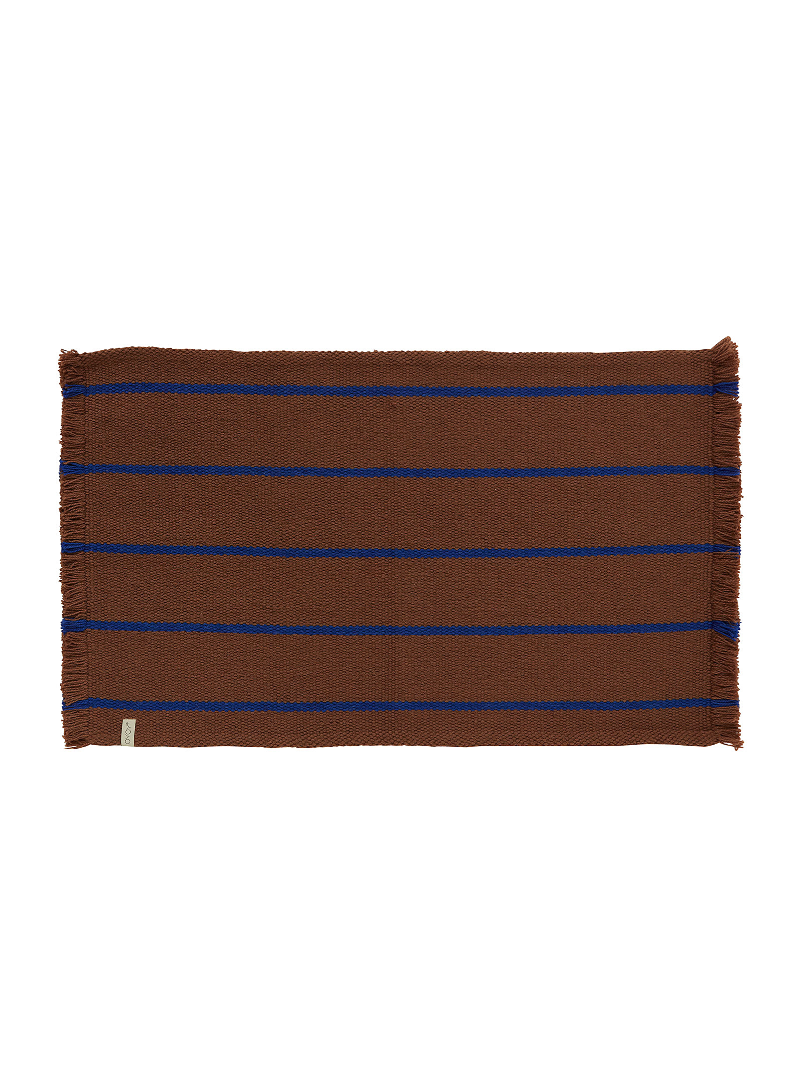 Oyoy Living Design Contrasting Stripes Bath Mat 60 X 100 Cm In Medium Brown