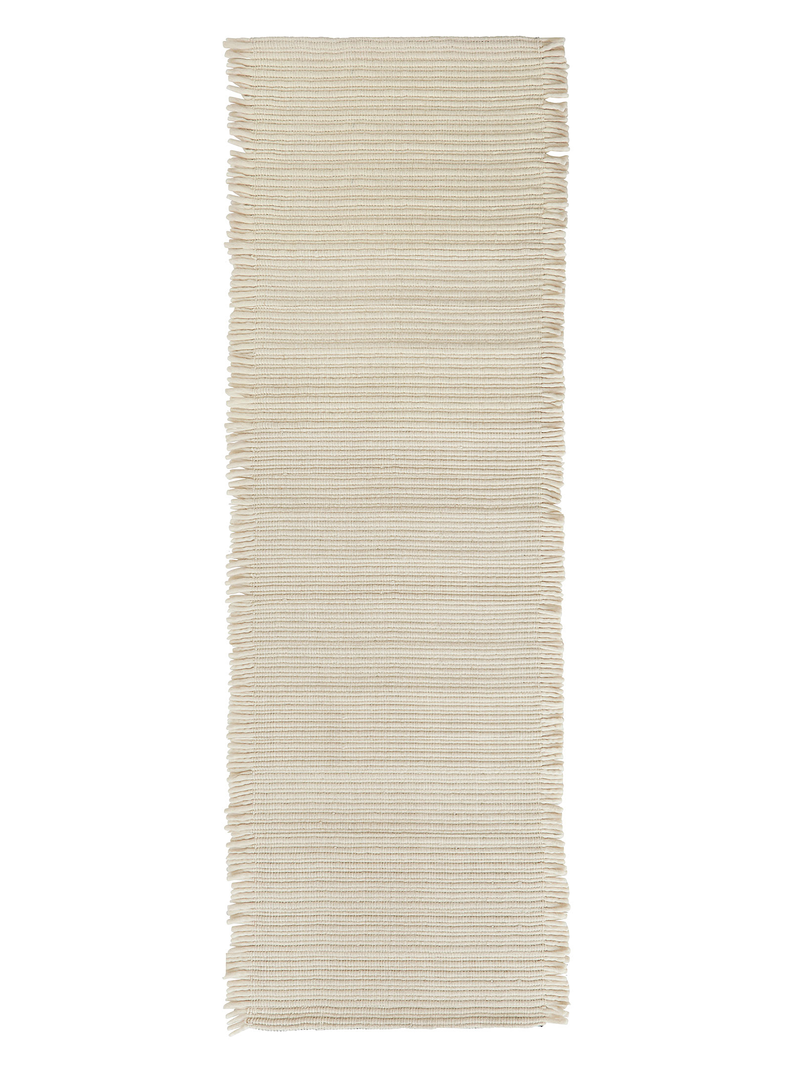 Oyoy Living Design Embossed Wool Weave Hallway Rug 75 X 250 Cm In Ivory White