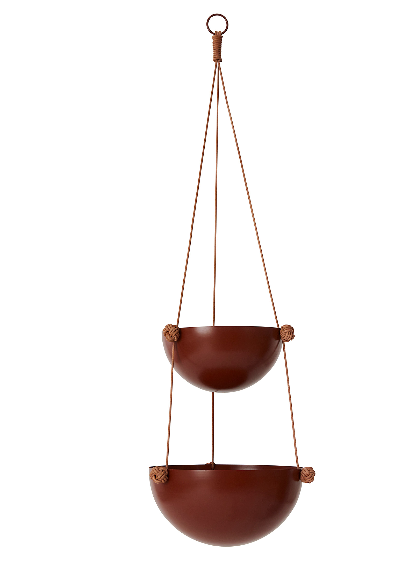 Oyoy Living Design Sleek Double-bowl Hanging Storage In Copper