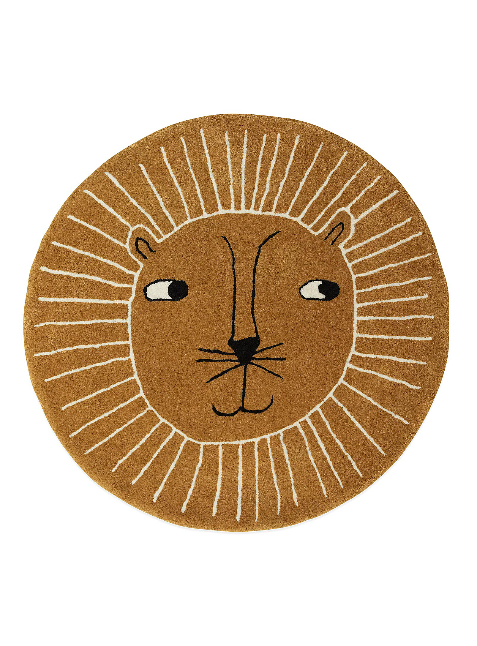 OYOY Living design - Le tapis circulaire lion enjoué 95 cm de diamètre