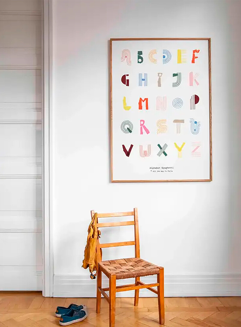 Alphabet Spaghetti - colourful art print product image (primary)