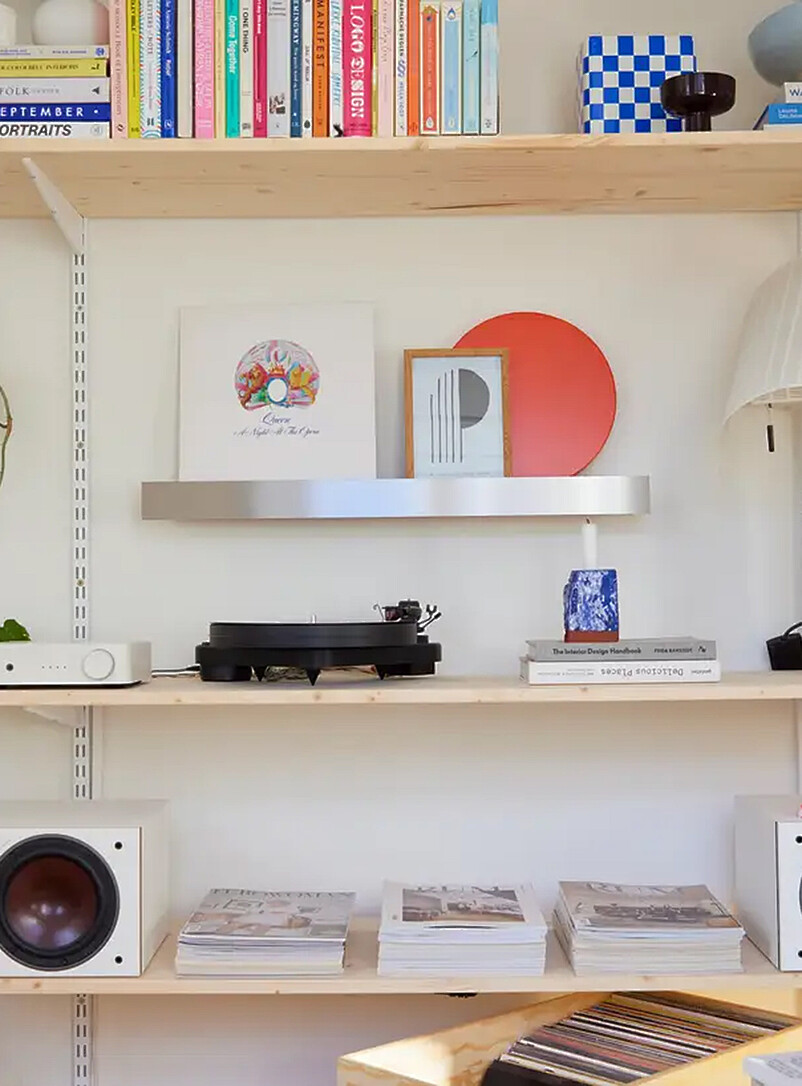 Gallery Oak And Steel Floating Shelf