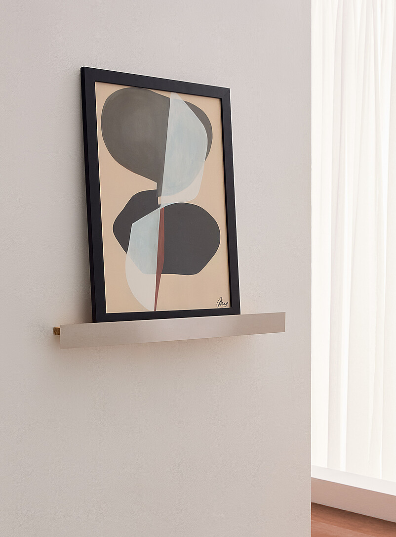 Gallery oak and steel floating shelf product image (primary)