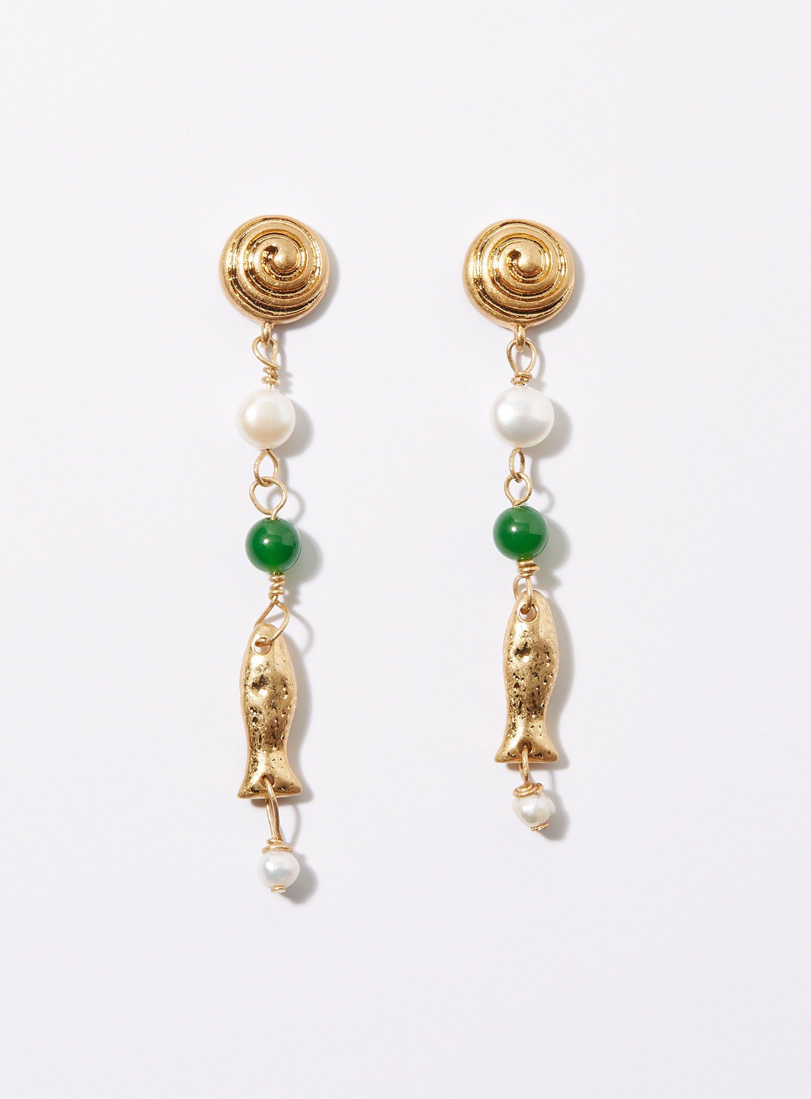 Alhaja - Women's Espeto pearl and fish earrings