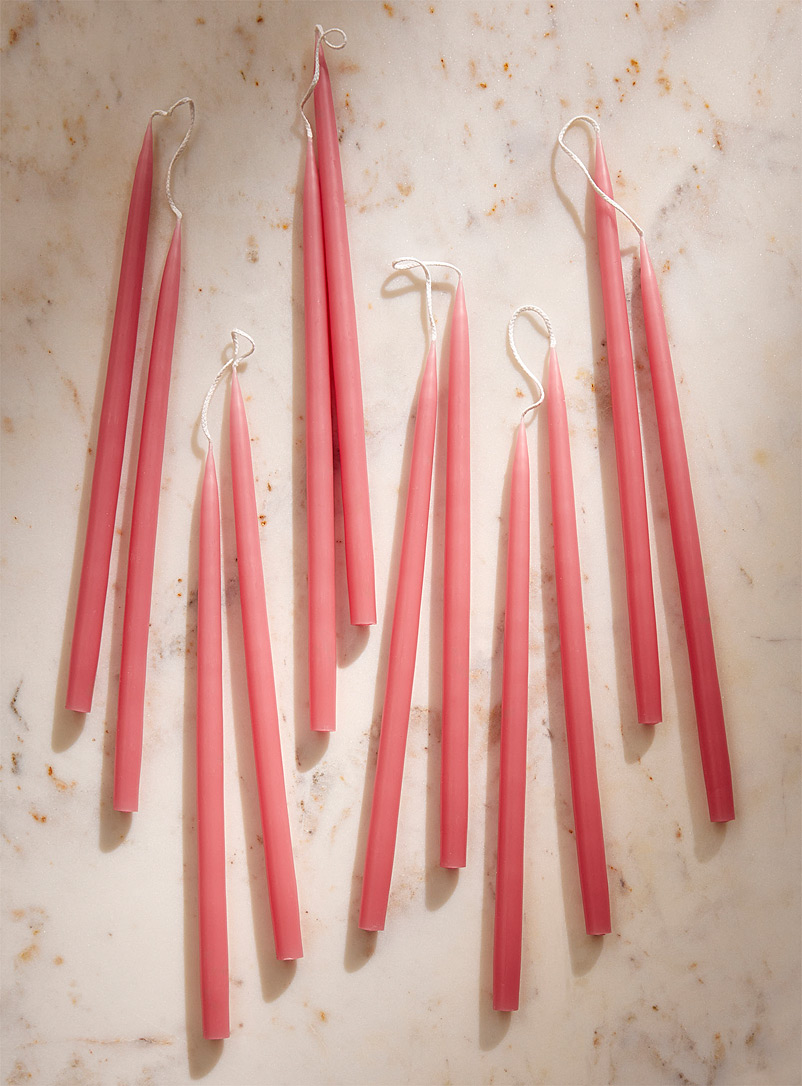 Kunstindustrien Dusky Pink Slim elongated candles Set of 12