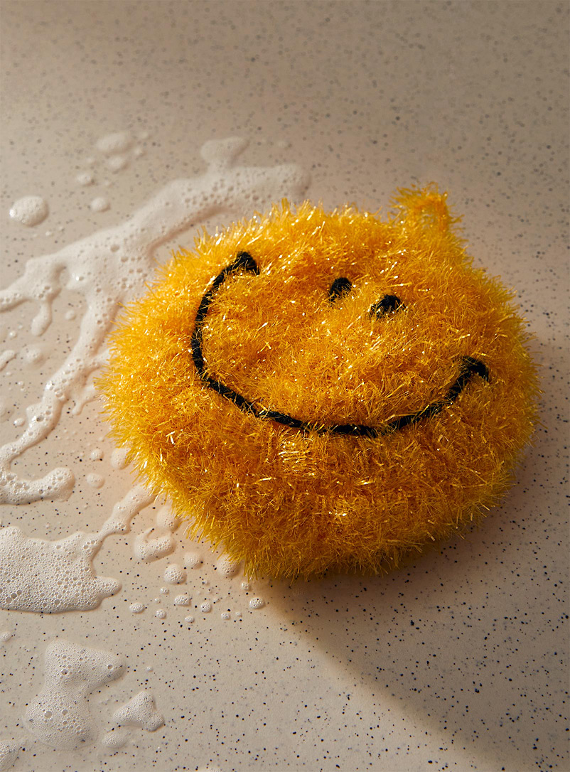 Simons Maison Golden Yellow Smiley face scrubbing sponge