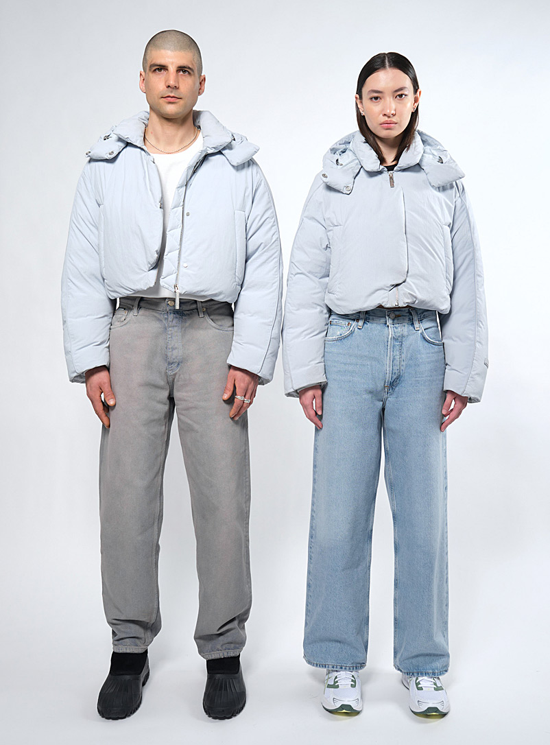 Adhere To Studios Baby Blue RE:DOWN crop puffer jacket Unisex for error