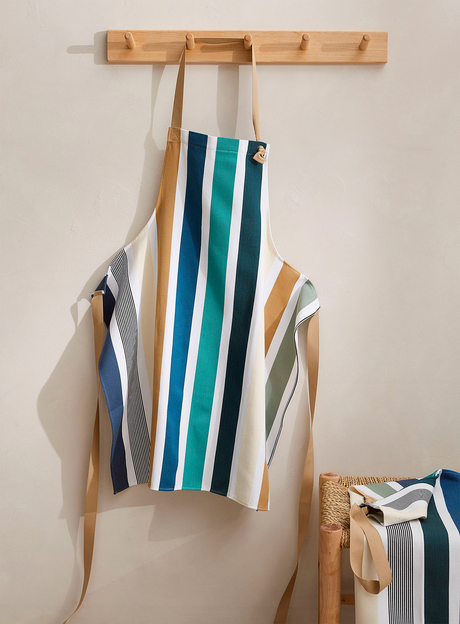 Simons Maison - Ocean stripes organic cotton apron