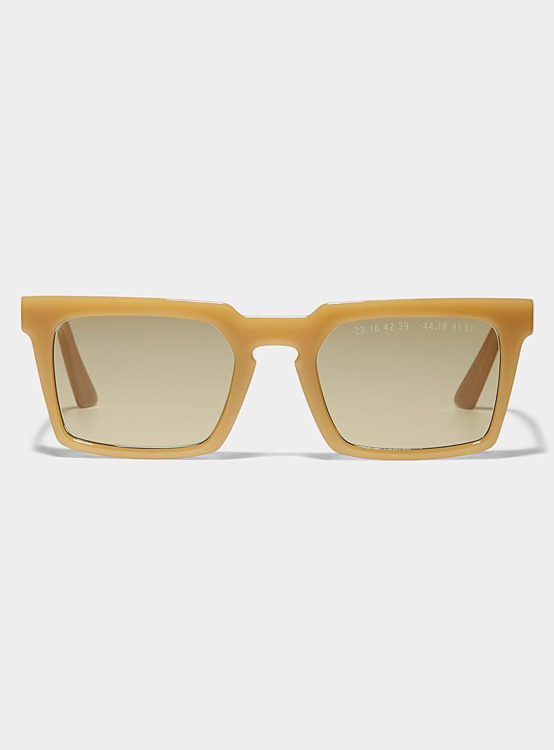 Clean Waves: Les lunettes de soleil carrées Type 02 Brun pour homme