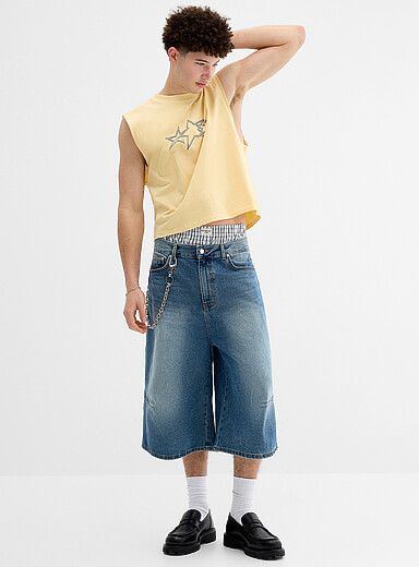 Le <i>jort</i> 16" pli genou Coupe baggy <b>Importation de S&eacute;oul</b>