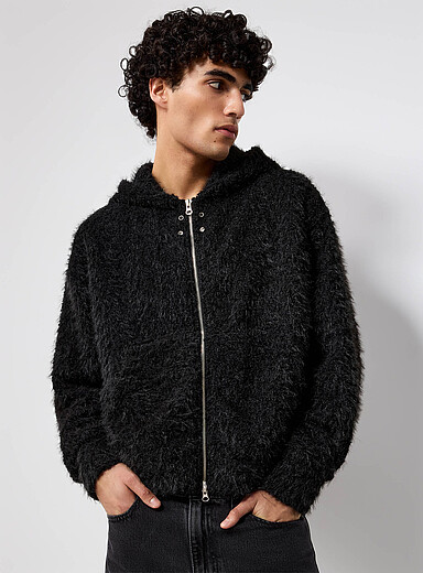 Le 31: Le kangourou zipp&eacute; poilu <b>Importation de S&eacute;oul</b> Noir pour homme