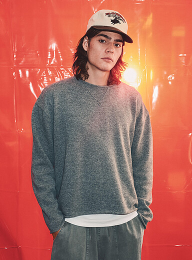 Rolled-hem loose sweater <b>Imported from Seoul</b>