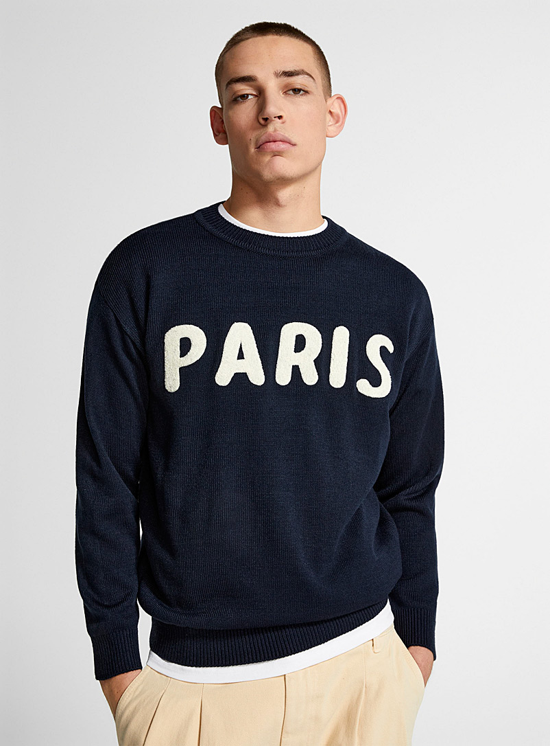 Le 31 Marine Blue Paris sweater for men