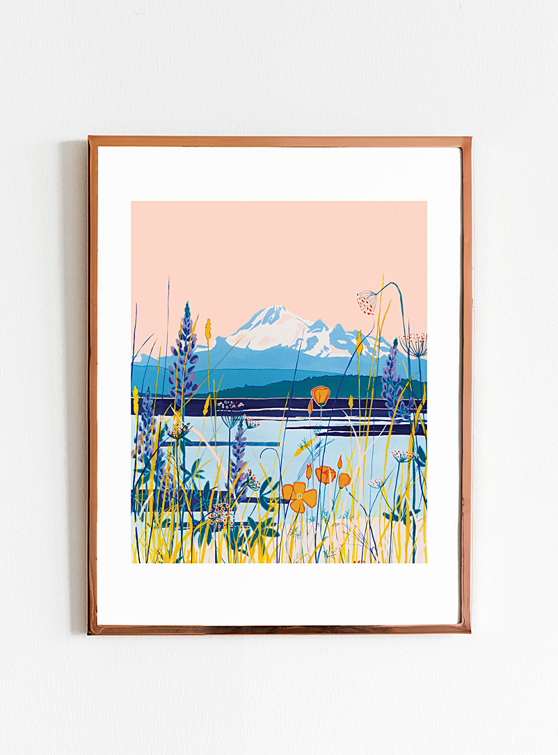 Lizz Miles Art: L'affiche Mont Baker Voir nos formats offerts Bleu pâle - Bleu ciel