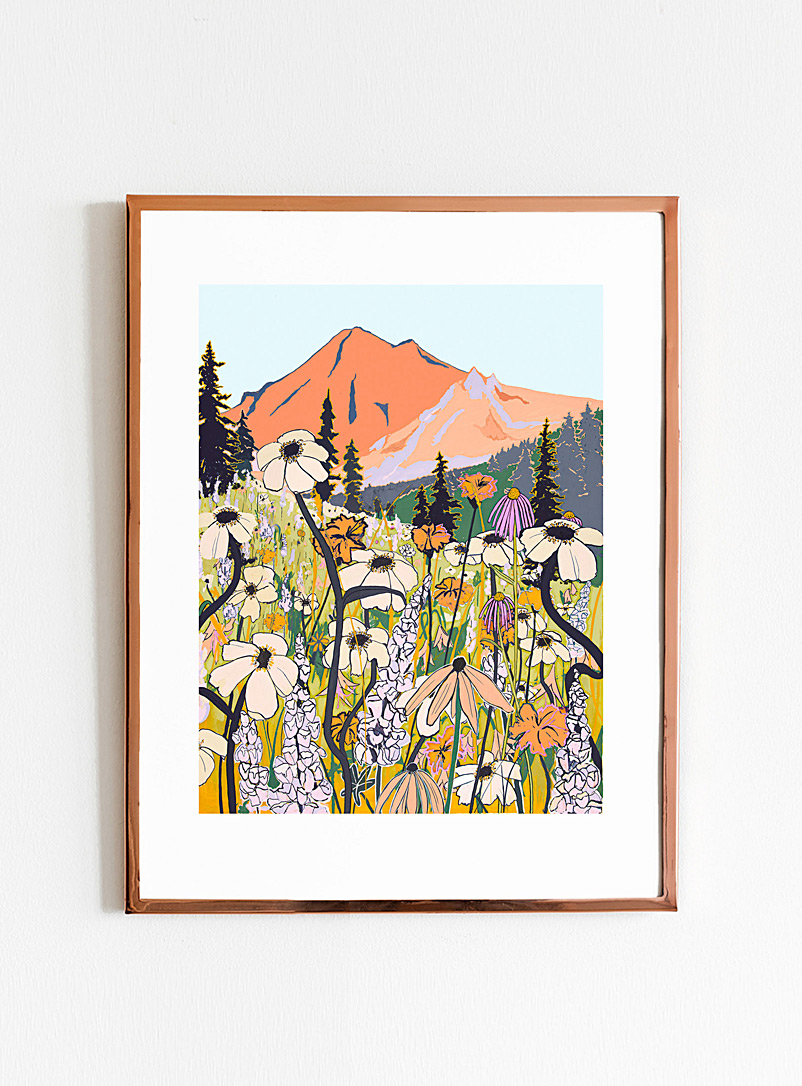 Lizz Miles Art: L'affiche Fleurs alpines Voir nos formats offerts Vert pâle-lime