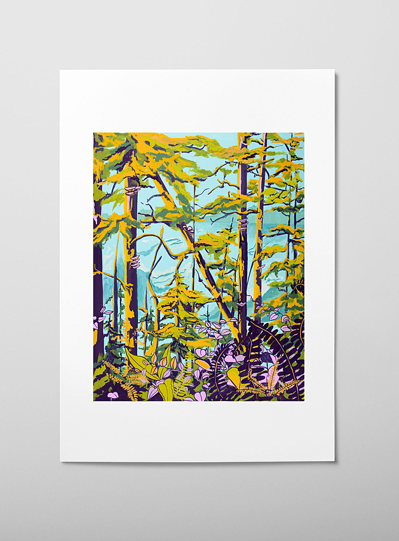 Lizz Miles Art: L'affiche For&ecirc;t bor&eacute;ale Voir nos formats offerts Bleu p&acirc;le - Bleu ciel