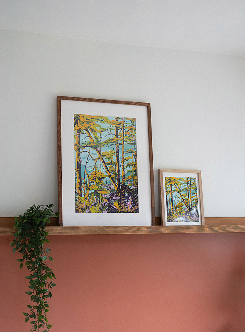 Lizz Miles Art: L'affiche For&ecirc;t bor&eacute;ale Voir nos formats offerts Bleu p&acirc;le - Bleu ciel