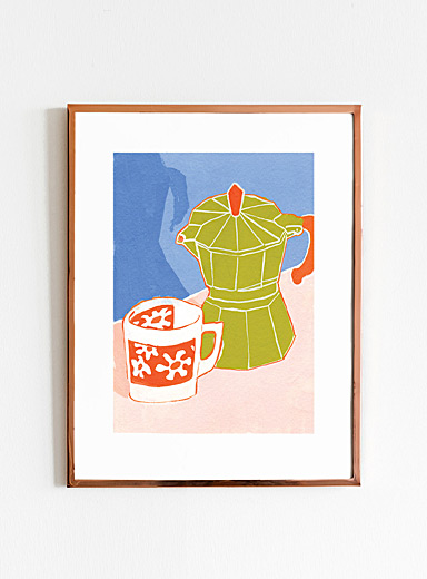 Lizz Miles Art: L'affiche Caf&eacute; matinal Voir nos formats offerts Bleu moyen - Ardoise